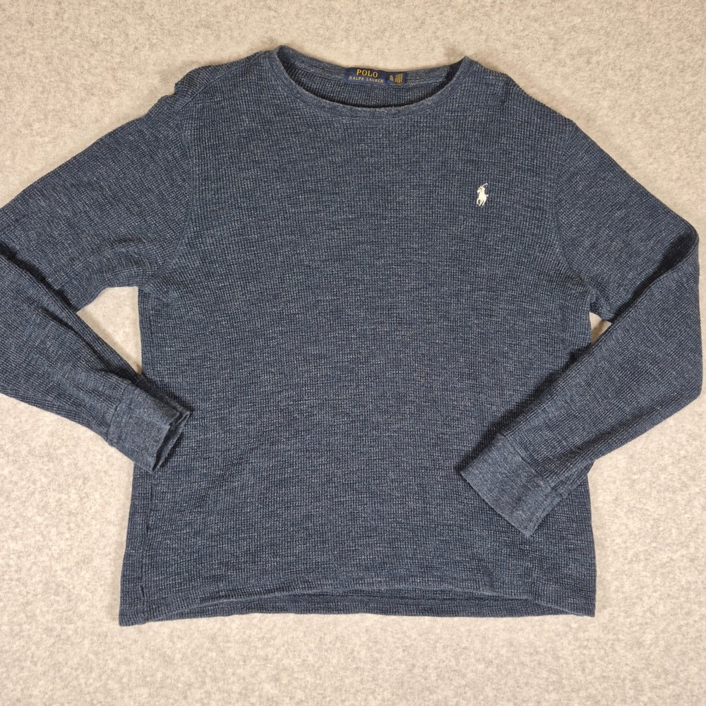 Polo Ralph Lauren Waffle Knit Thermal Shirt Mens XL Blue Long Sleeve Pony Logo